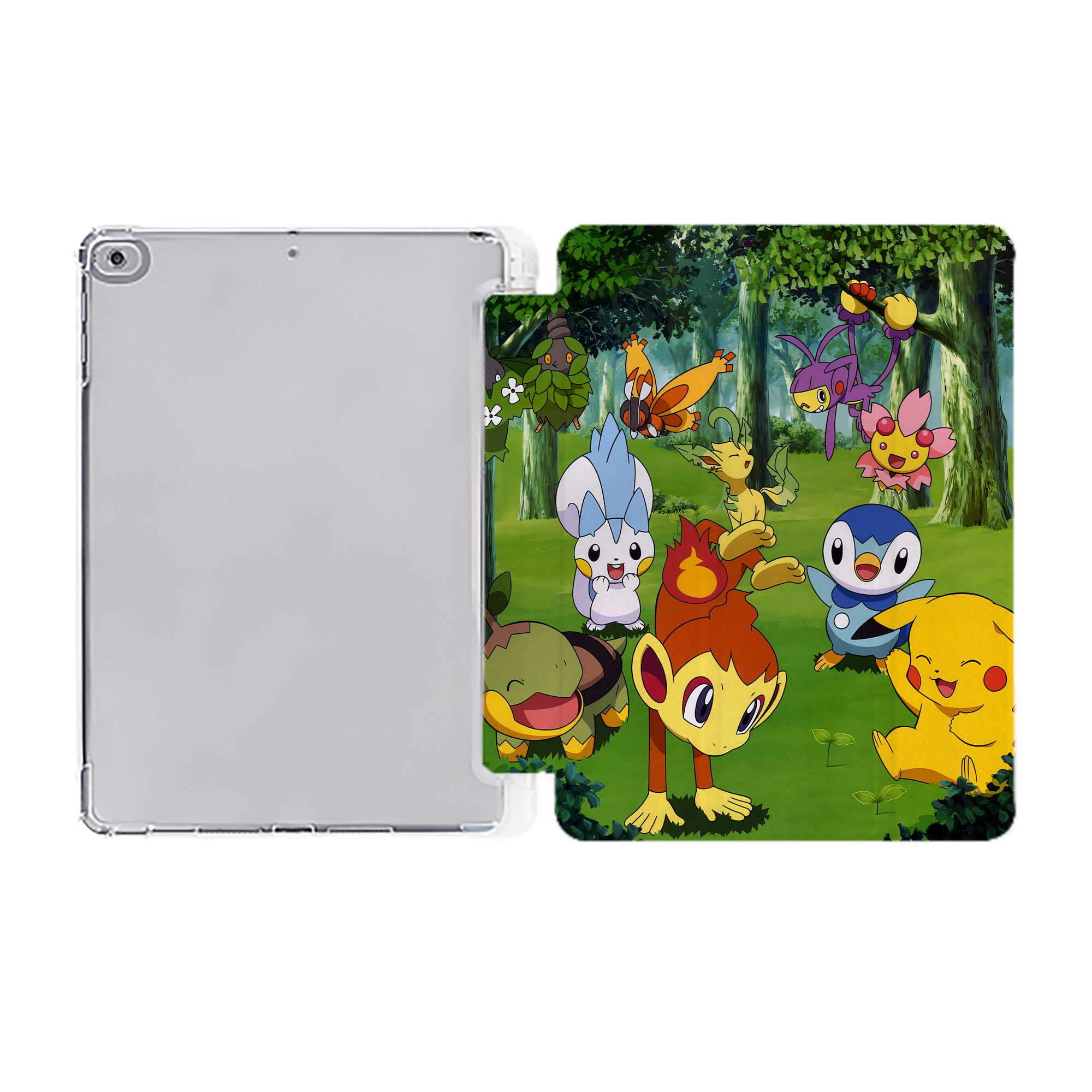 （画像用） ポケットモンスター Pokémon IPad ケース ペン収納付き 三つ折りスタンド PUレザー×シリコン 対応機種9.5/10.5/10.9インチ